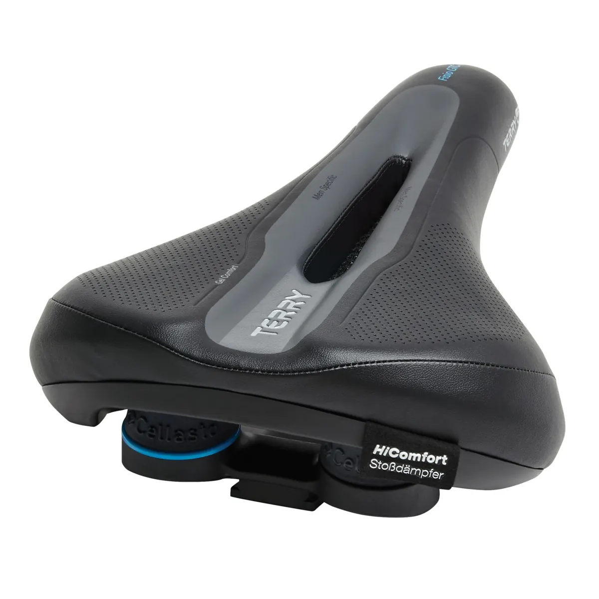 Terry Fisio GTC Gel Max Men Sattel — Zwart, maat 12-15 cm