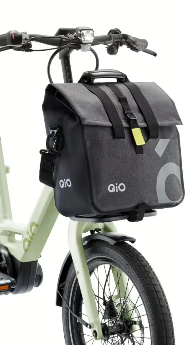 QiO Front-Gepäckträgertasche Pina inkl. KLICkfix — Zwart/antraciet, maat 20 liter