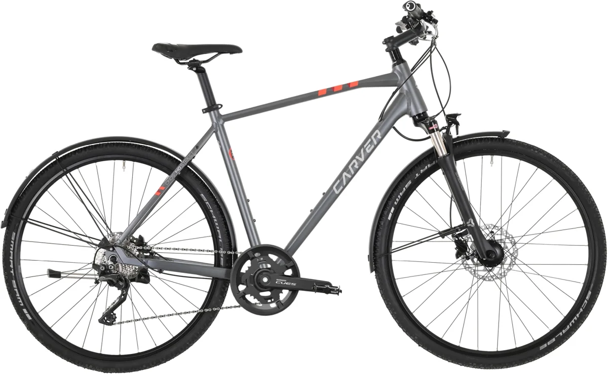 Carver Cinos Street 140 20s — anthracite silver neonred, maat 50 cm