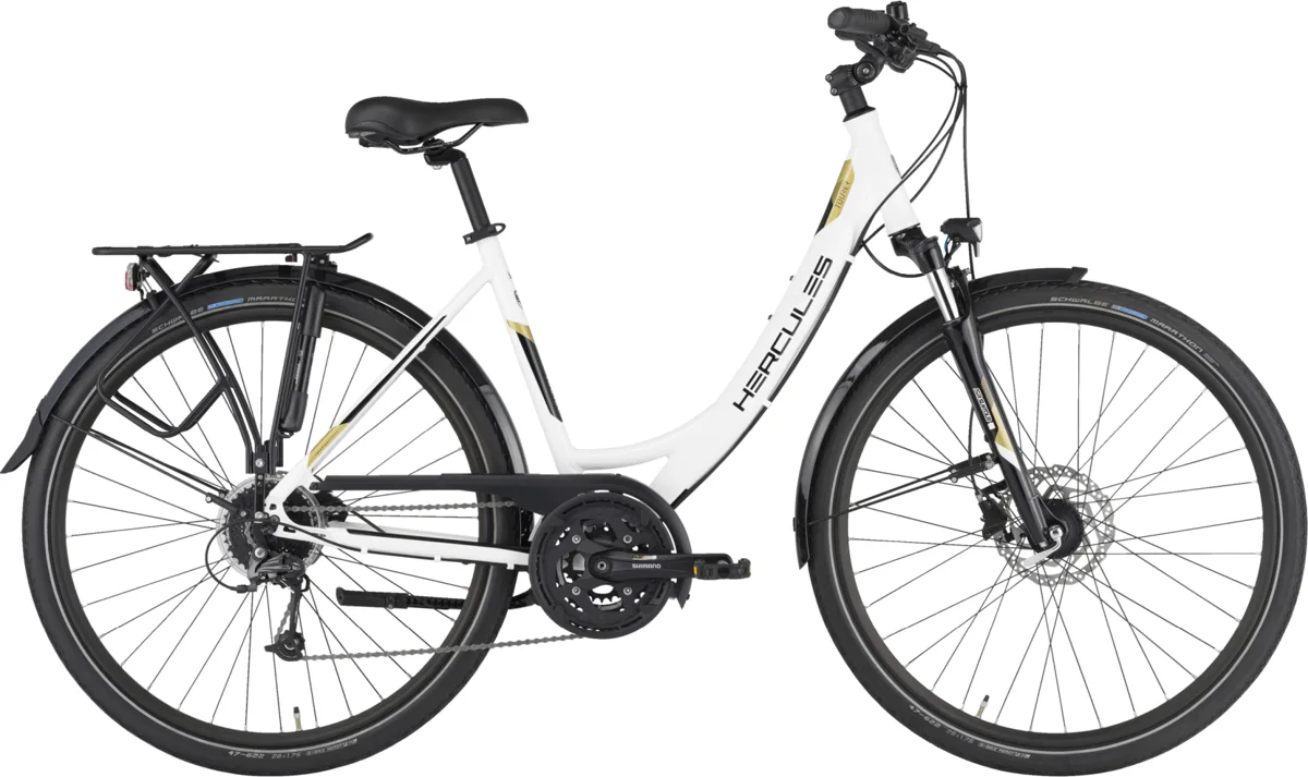 Hercules Tourer Comp — white glossy, maat 56 cm