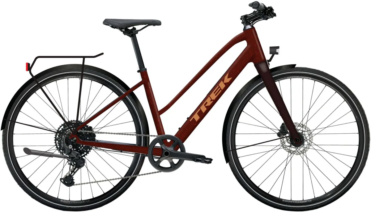 Trek FX Sport AL Equipped Midstep — Cobra Blood / Sedona Red Splatt e r, maat L